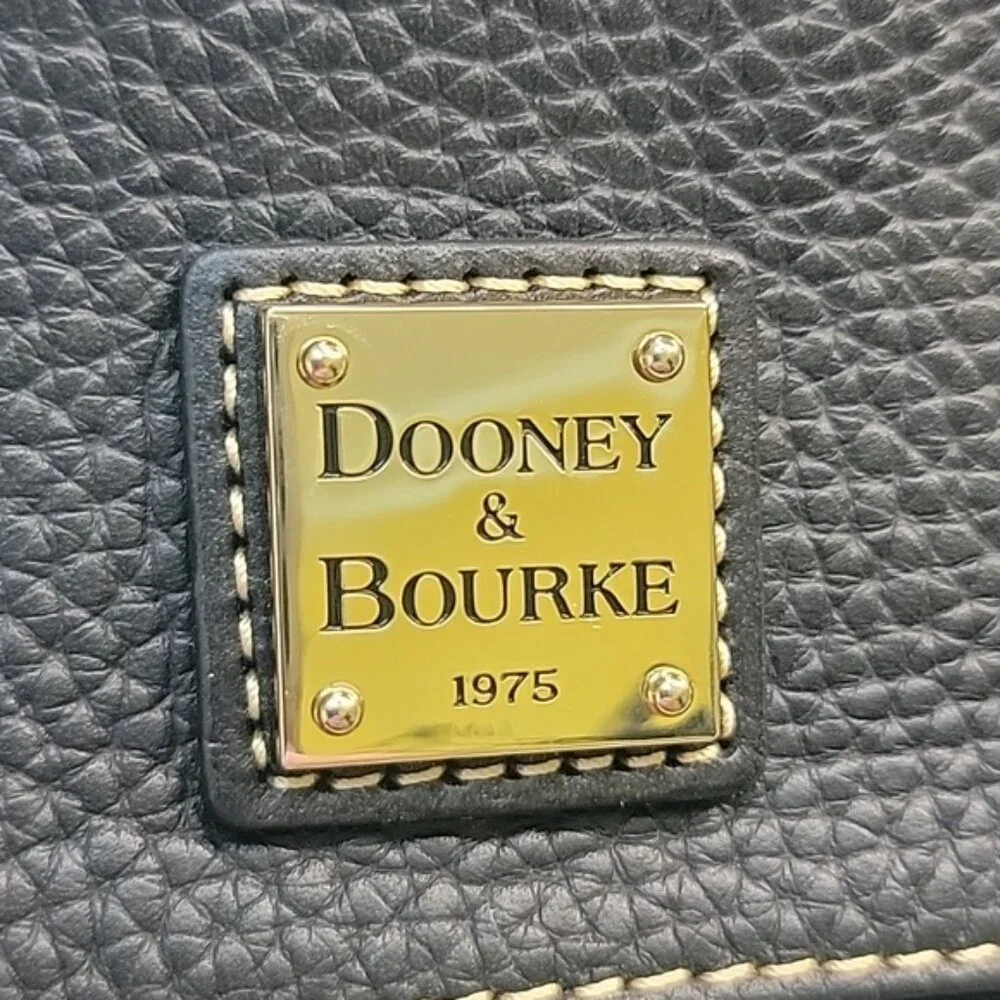 DOONEY & BOURKE NeW Black Pebbled Leather Fold Over Wristlet‎ Wallet Clutch Bag